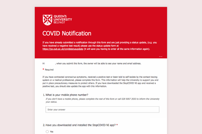Image of COVID-19 Online reporting portal