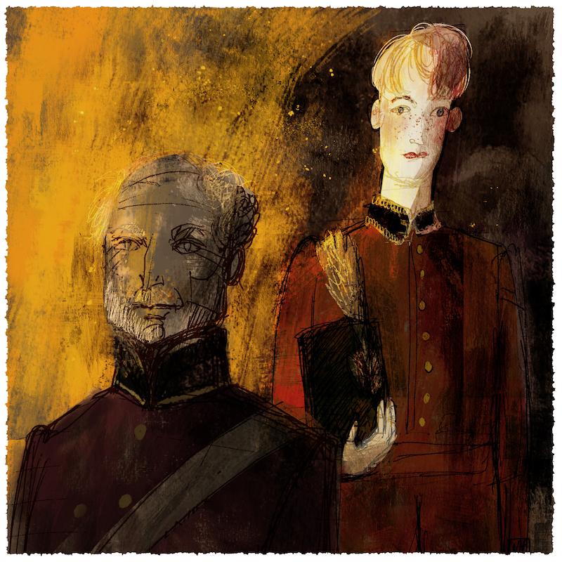 A portrait of Captain Lancey and Lieutenant Yolland, from Brian Friel's Translations