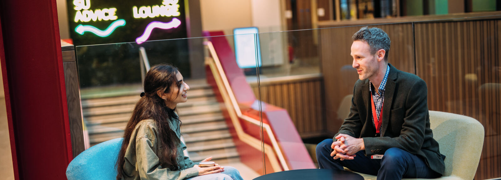 student with a male advisor