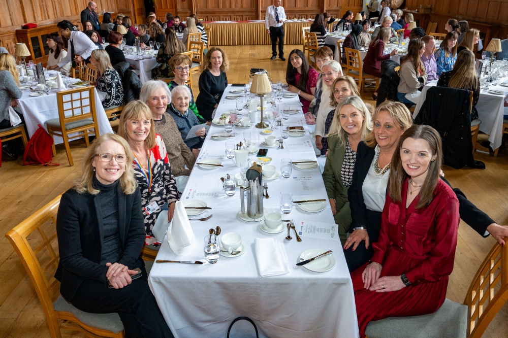 table of guests at the IWD 2024 Networking Lunch in the Great Hall