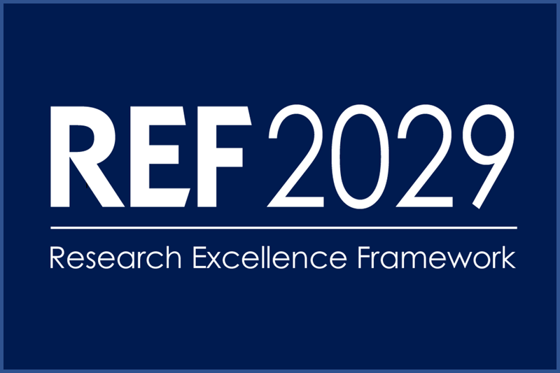 logo for REF 2029 - showing words 'REF 2029 / Research Excellence Framework'